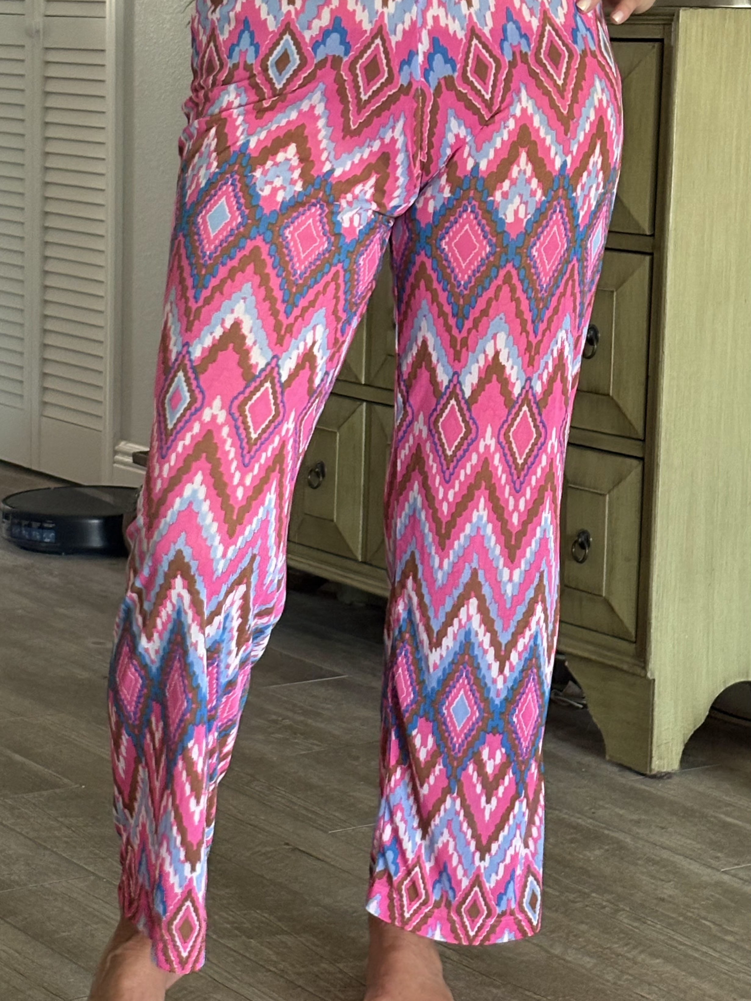 Inc International Concepts Pink Multi Geometric Swim Coverup Pants